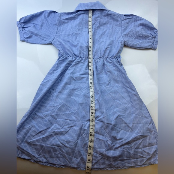 J. ING Light Sky Blue Pleat Detail Button Front Shirt Dress N214-12 - Picture 13 of 13